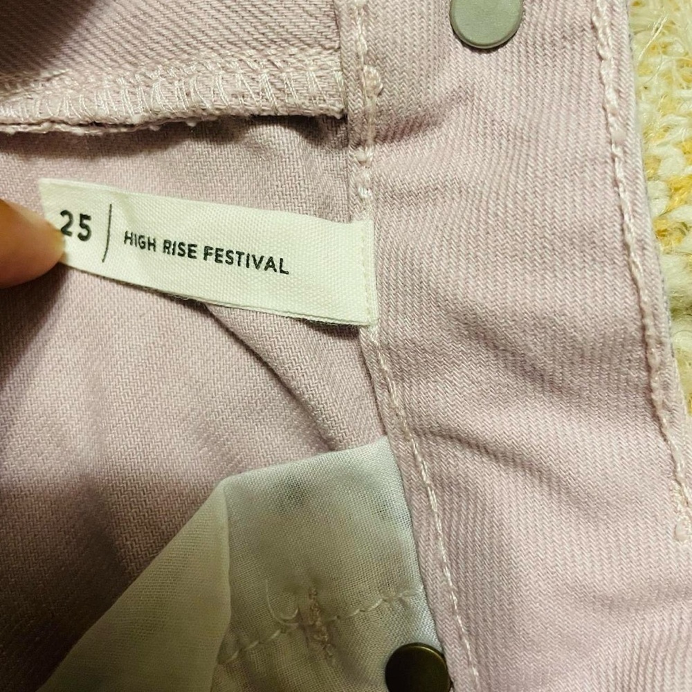 PacSun Lavender Checkered Jean Shorts - Picture 3 of 3